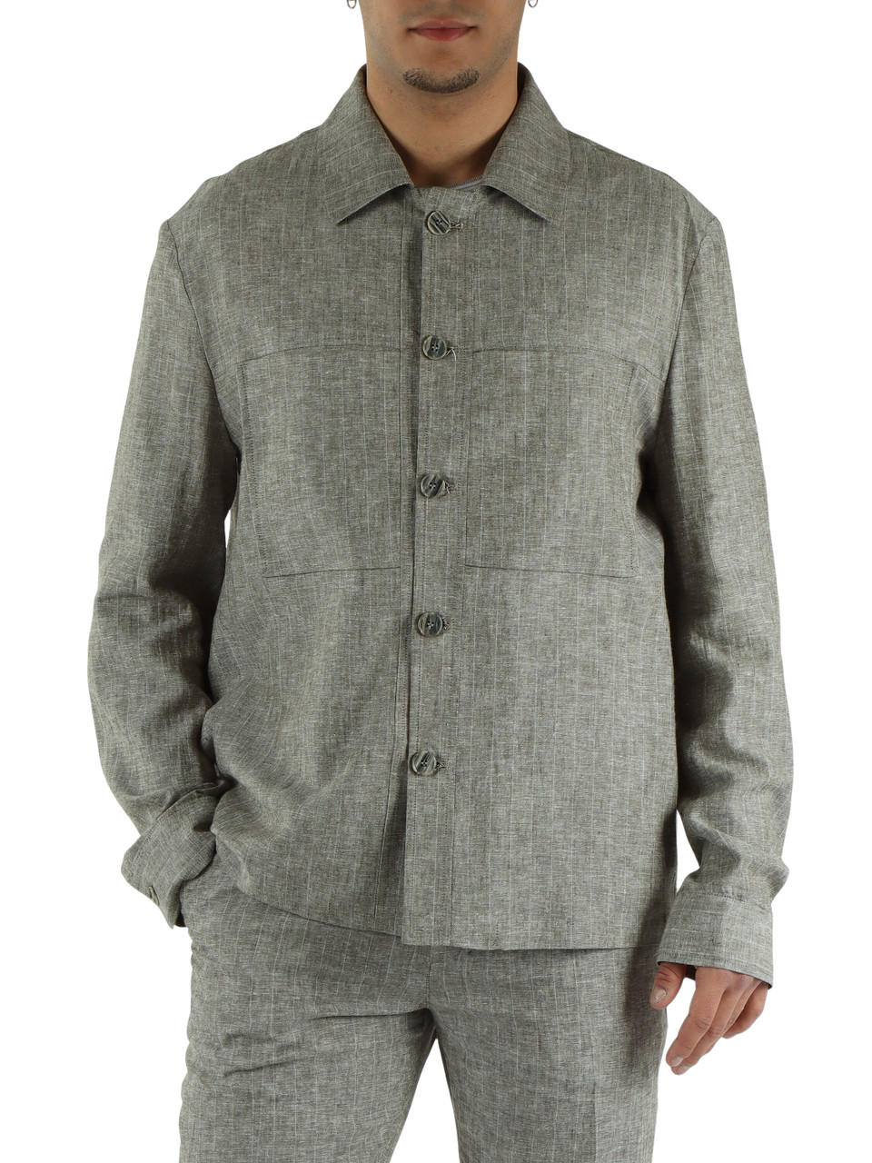 GRIGIO | Overshirt BOA in lino e viscosa