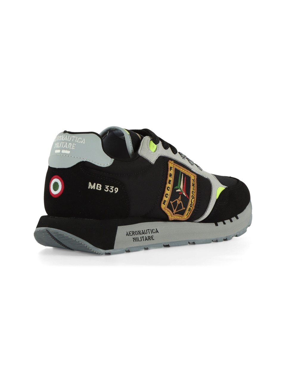 NERO | Sneakers in tessuto ed ecosuede con patch logo