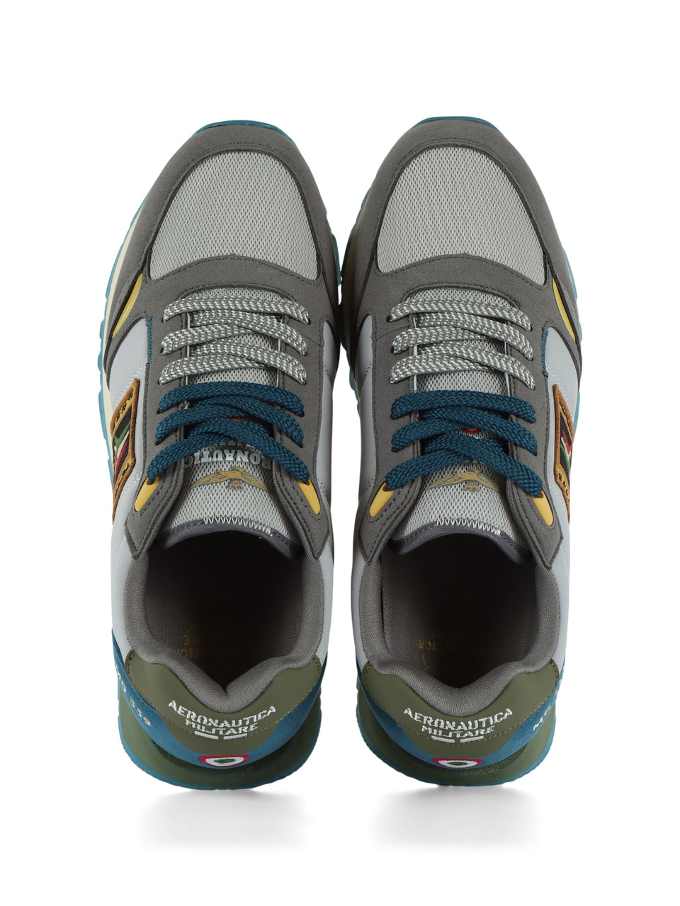 GRIGIO | Sneakers in tessuto ed ecosuede con patch logo