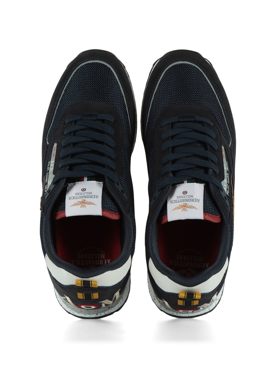 BLU SCURO | Sneakers in ecosuede e tessuto con patch logo