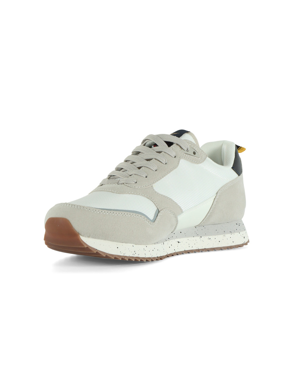 BIANCO | Sneakers in ecosuede e tessuto con patch logo