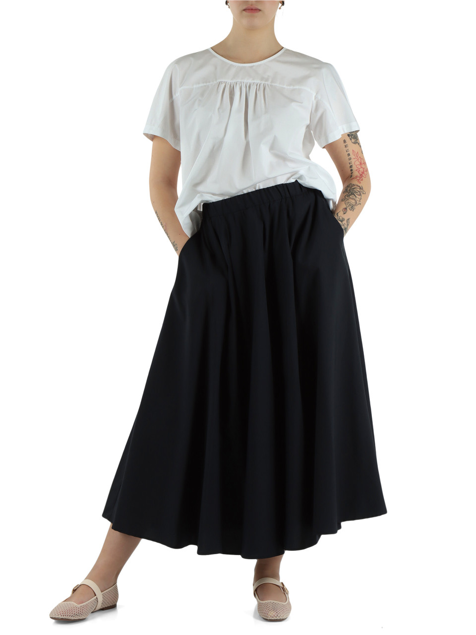 BIANCO | Top in popeline di cotone