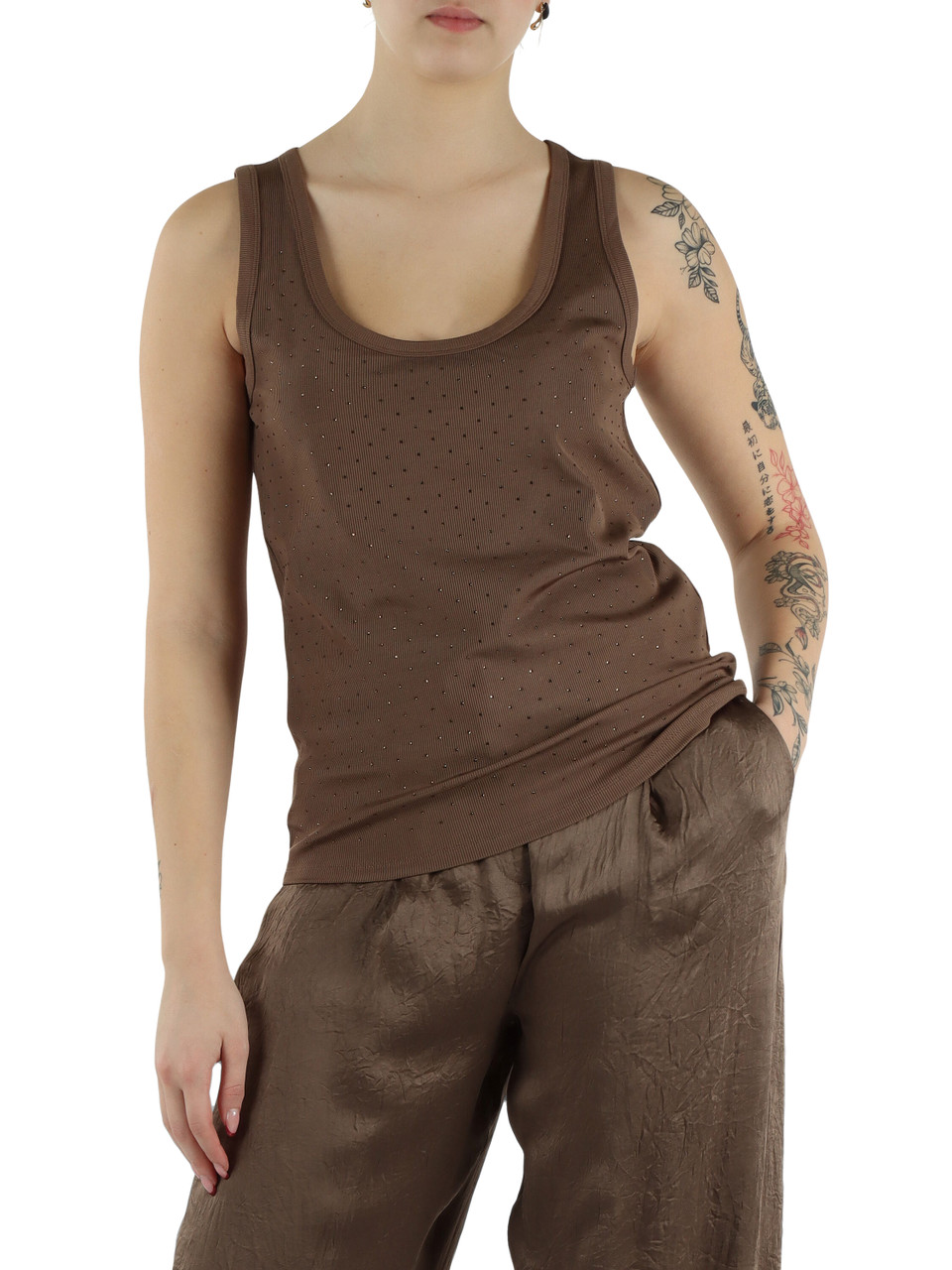 MARRONE | MONOCHROME: Canotta in viscosa ORATABLING