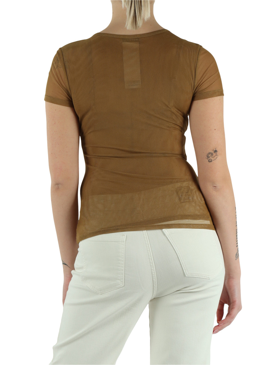 KAKI | Stretch-Tüll-Top MANTO