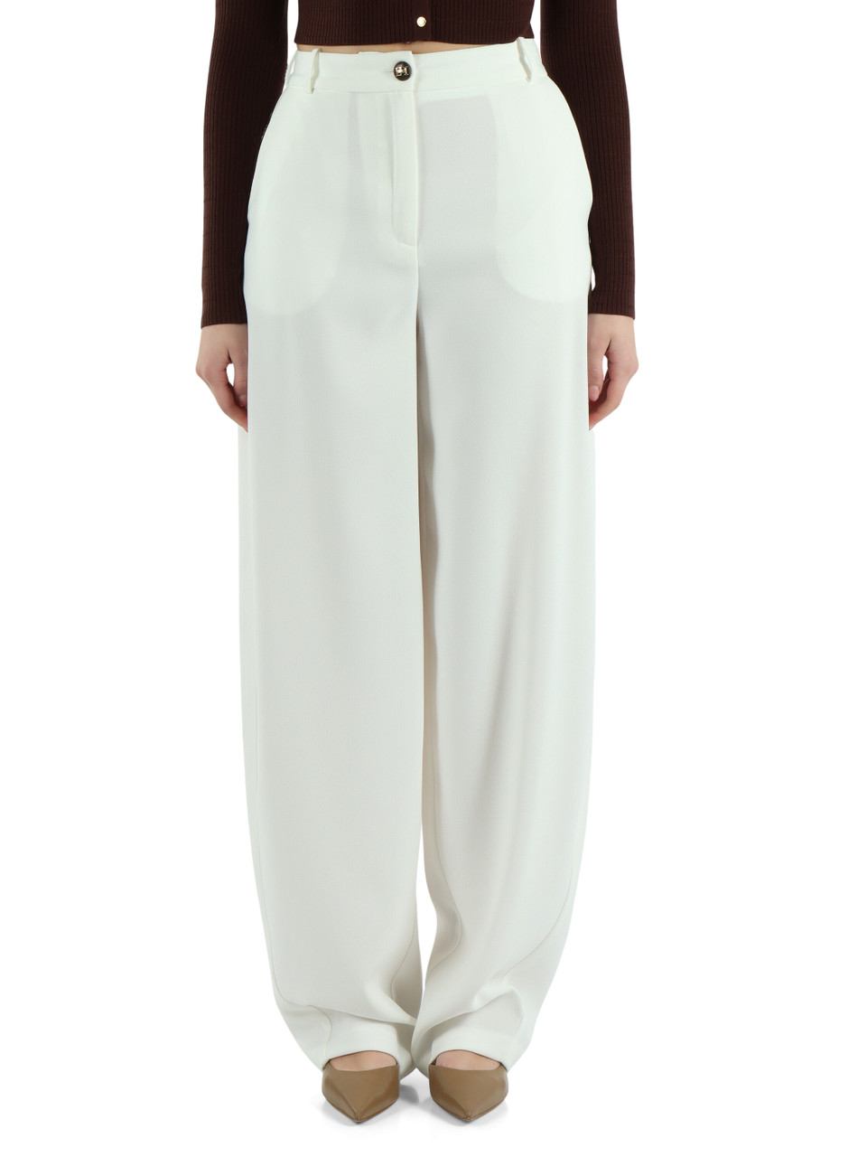 OFF WHITE | Pantalone oversize in crepe