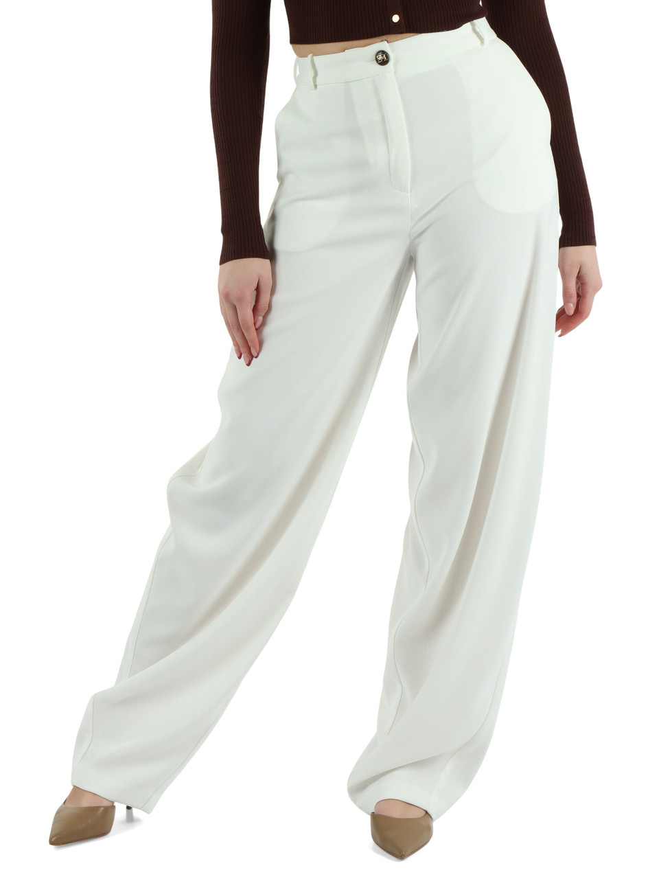 OFF WHITE | Pantalone oversize in crepe