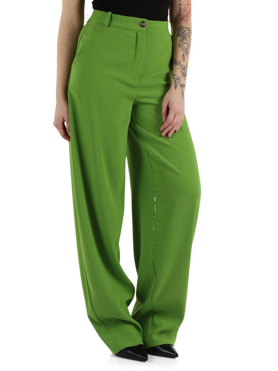 VERDE | Pantalone oversize in crepe