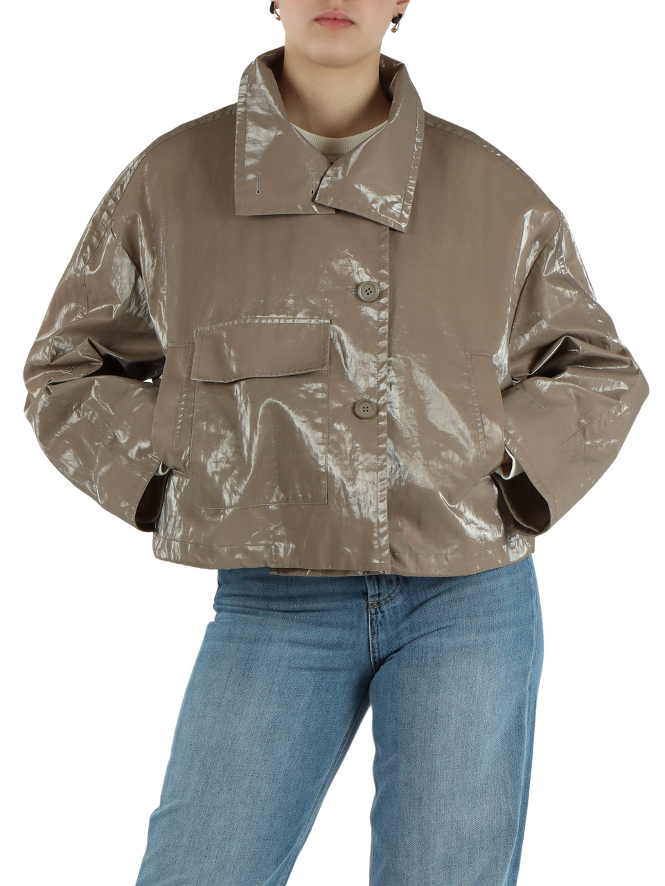 TORTORA | Giubbino in misto ramiè ELINA con gilet interno rimovibile