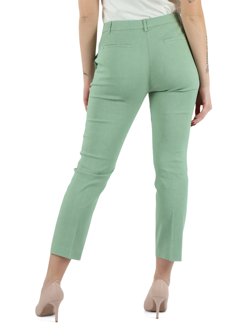 VERDE | Pantalone in lino e viscosa stretch BELLO