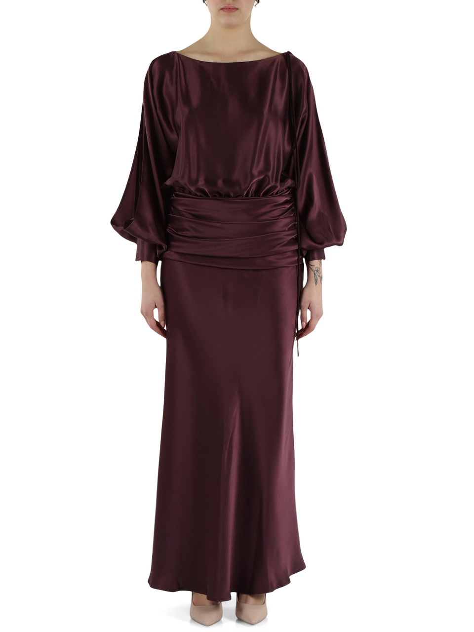 VINACCIA | Abito lungo satinato ANONA