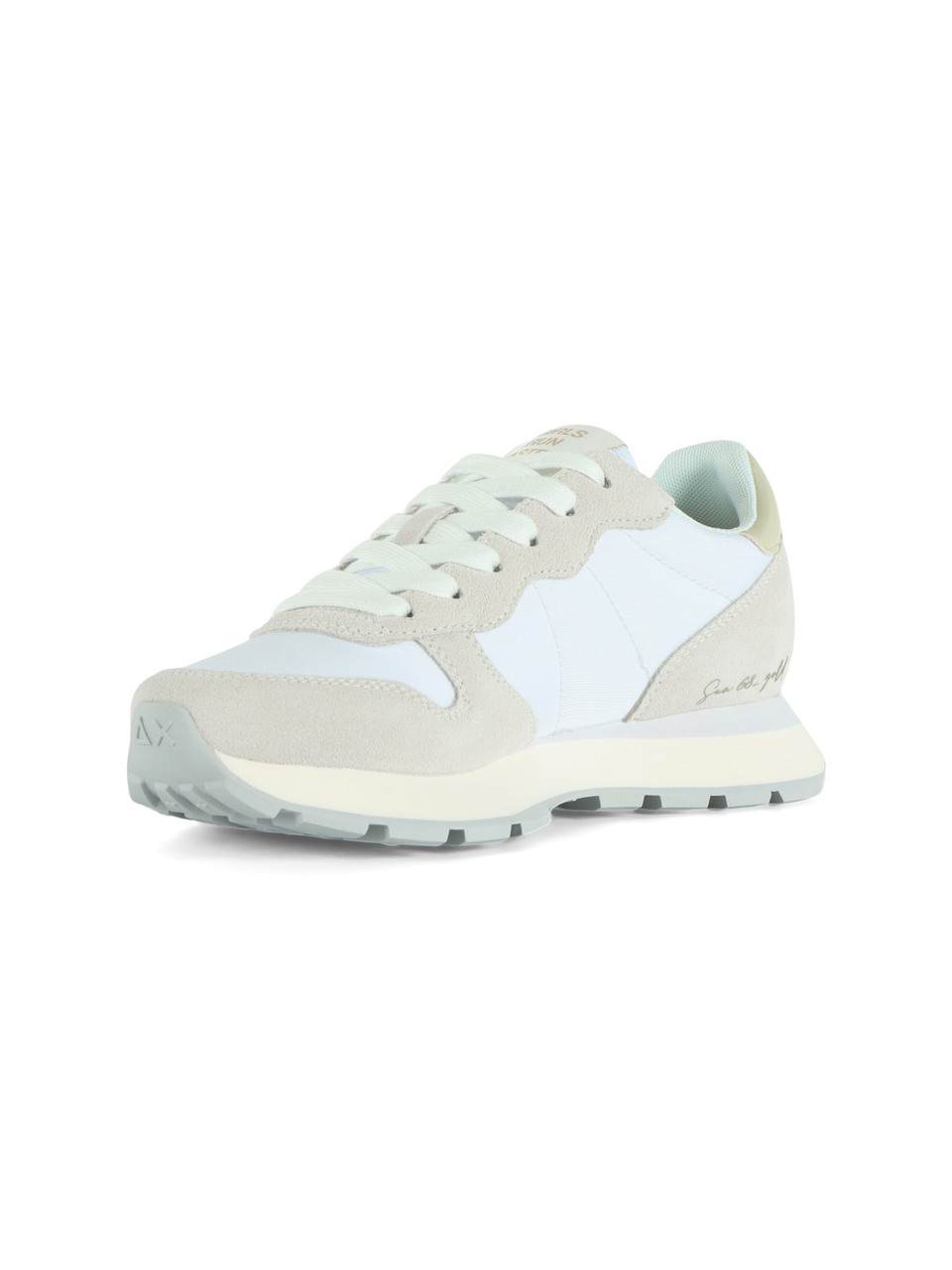BIANCO | Sneakers in pelle e tessuto ALLY GOLD SILVER