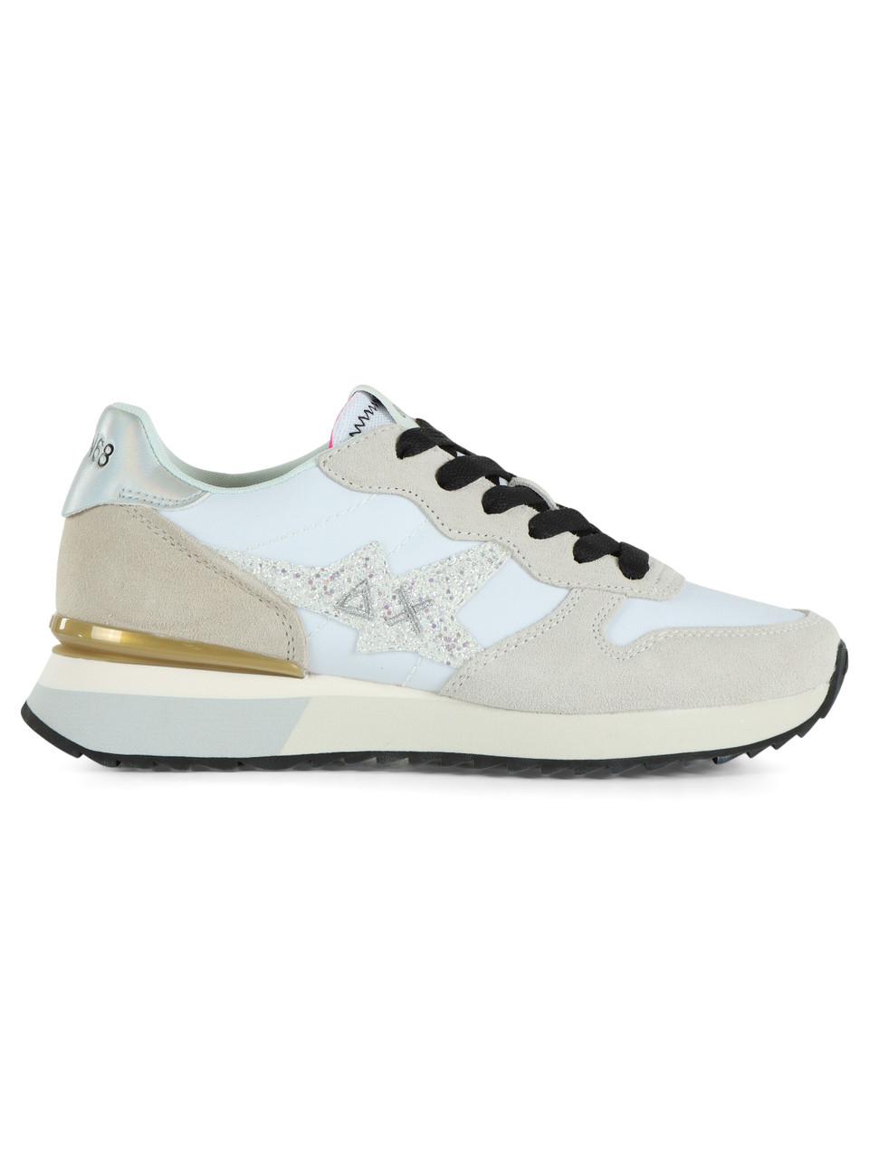 BIANCO | Sneakers in pelle e tessuto STARGILRL GLITTER LOGO