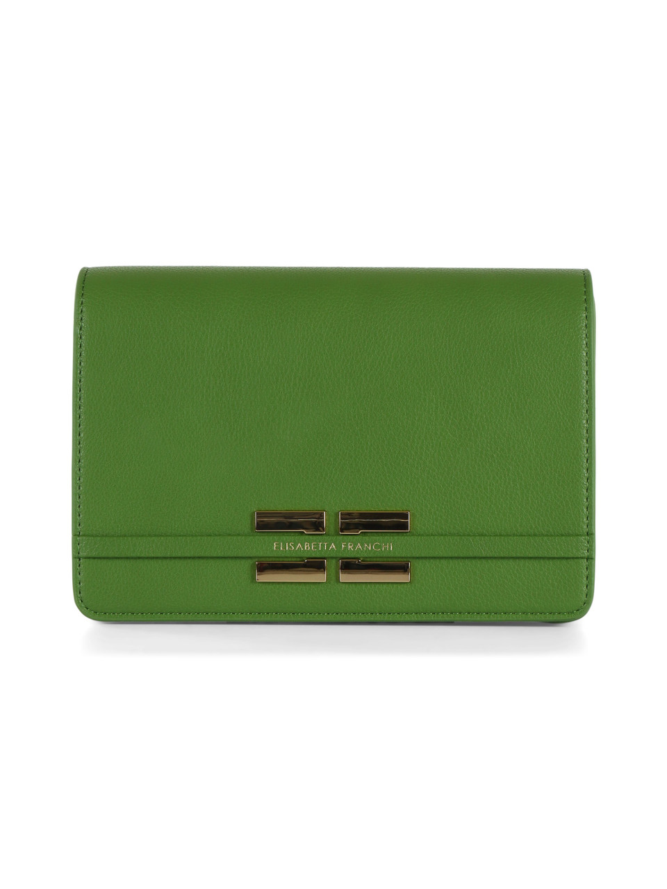 VERDE | Borsa a tracolla con placca logo frontale