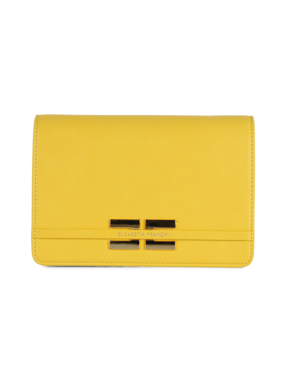 GIALLO | Borsa a tracolla con placca logo frontale