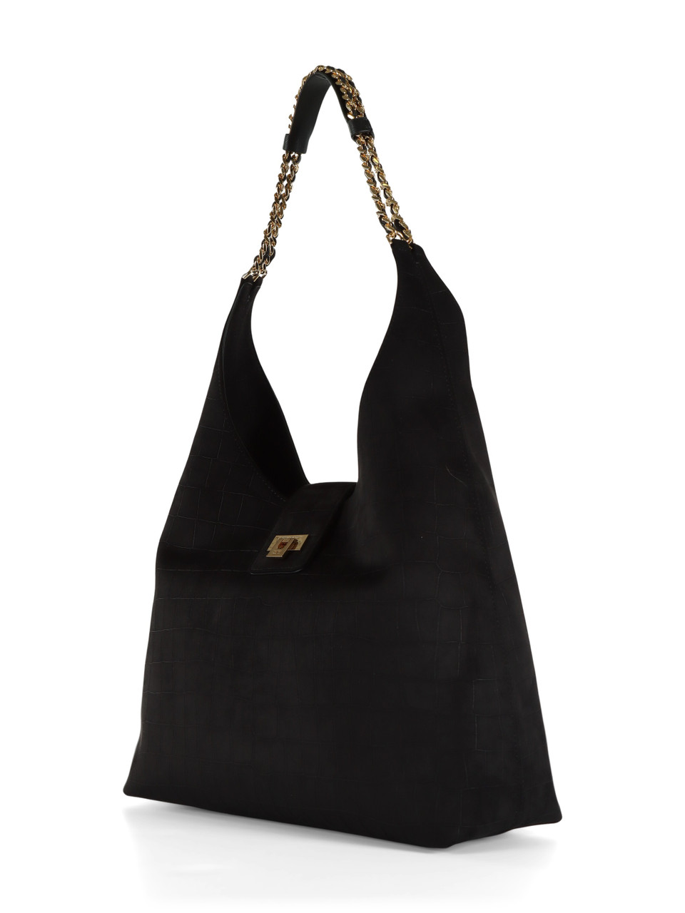 NERO | Borsa hobo in ecosuede stampa cocco