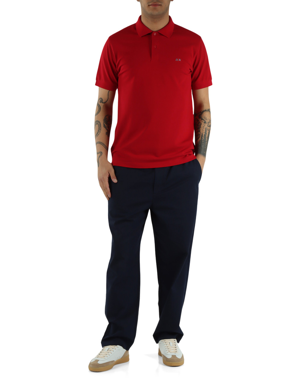 ROT | Polo aus Stretch-Baumwollpiqué