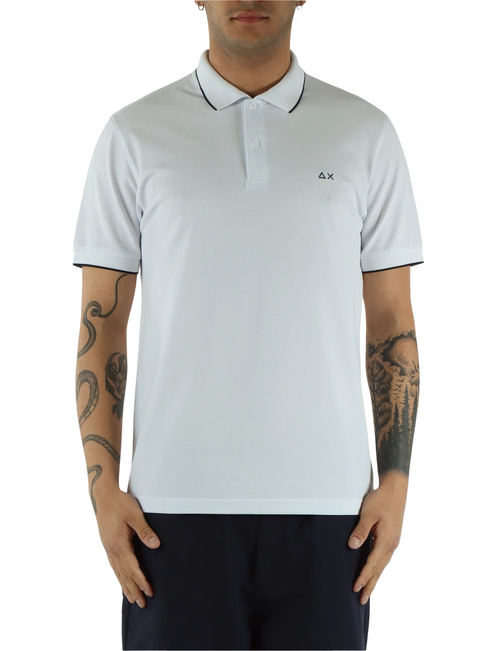 WEISS | Polo aus Baumwoll-Piqué mit kontrastierenden Details