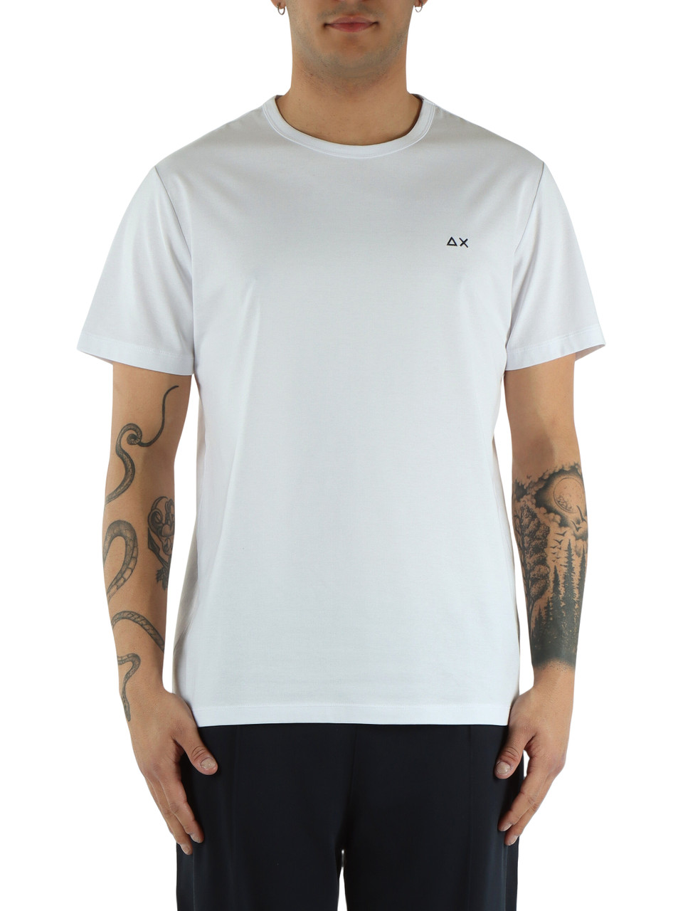 BIANCO | T-shirt in cotone mercerizzato con ricamo logo