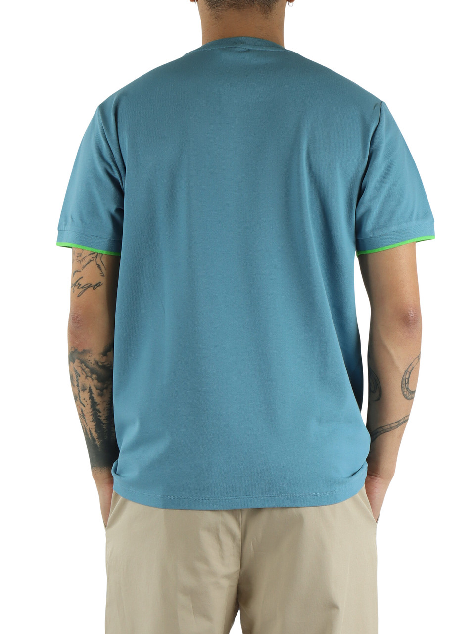 AZZURRO | T-shirt in cotone piquet stretch con taschino