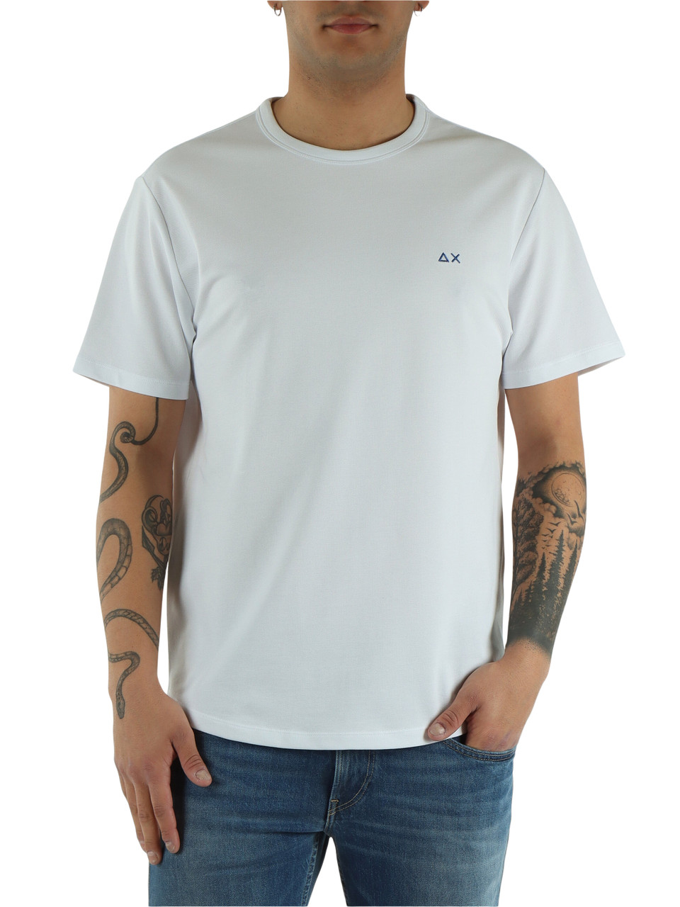 WEISS | Stretch-Piqué-Baumwoll-T-Shirt