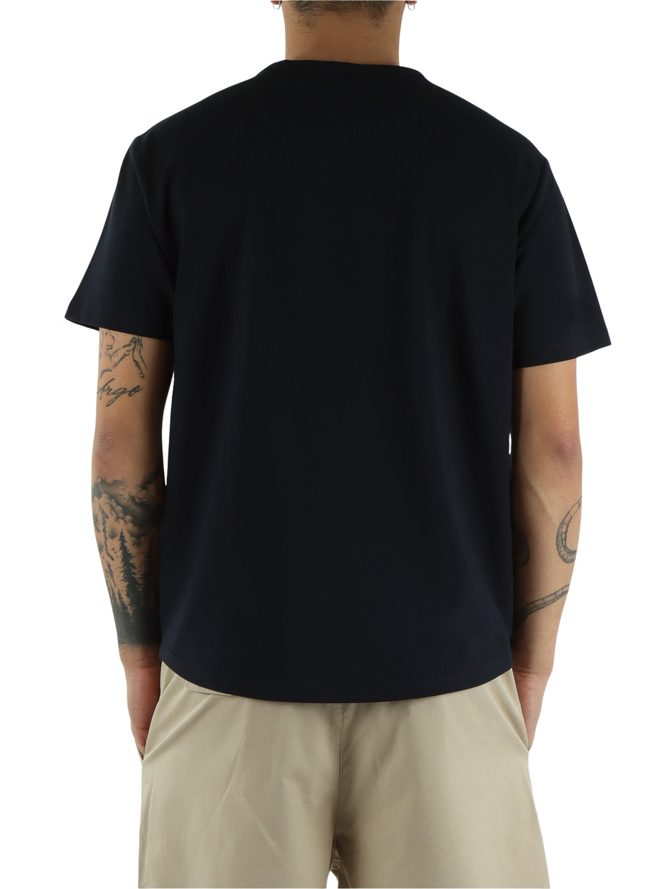 Dunkelblau | Stretch-Piqué-Baumwoll-T-Shirt