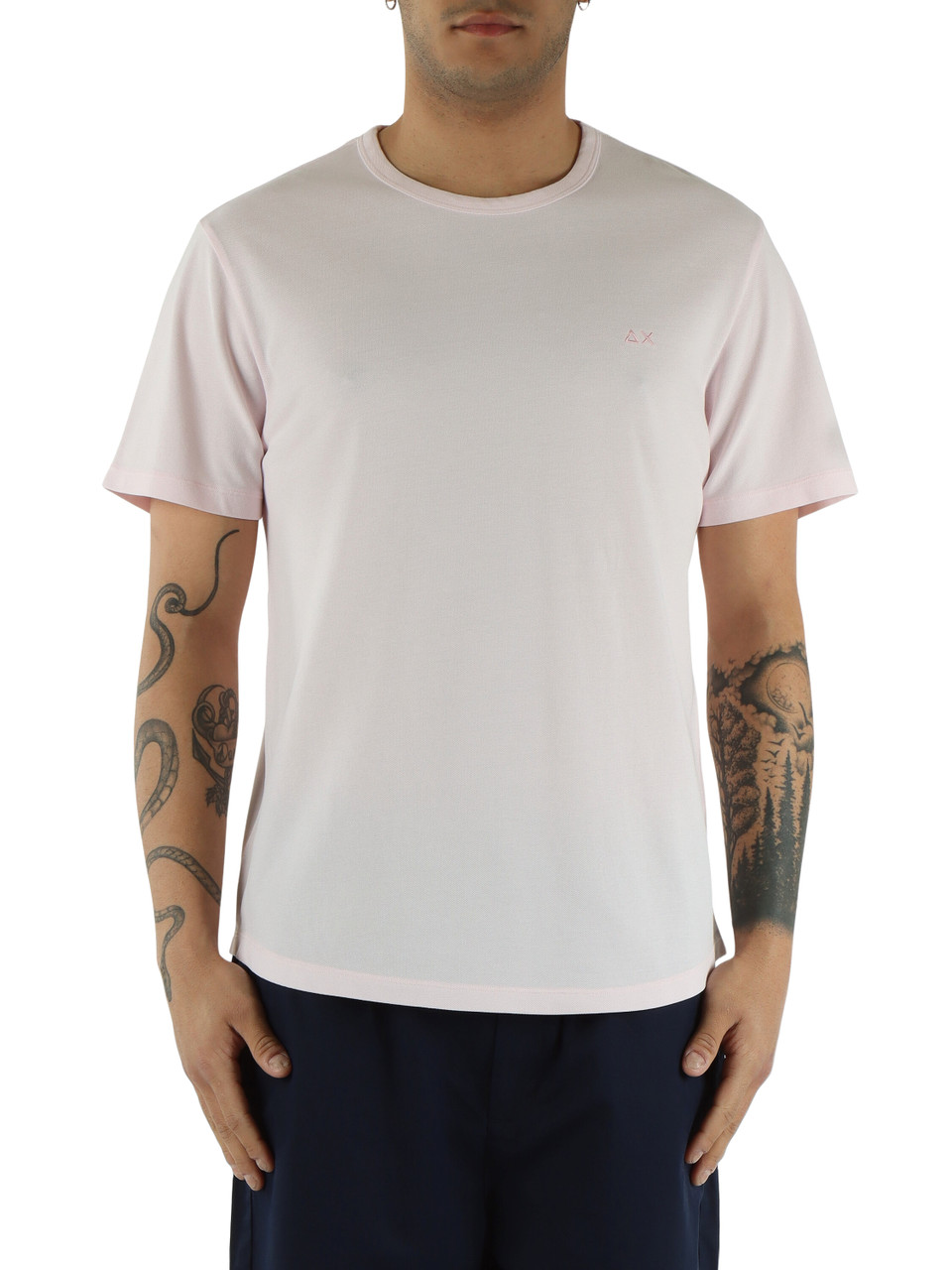 ROSA CHIARO | T-shirt in cotone piquet stretch con ricamo logo