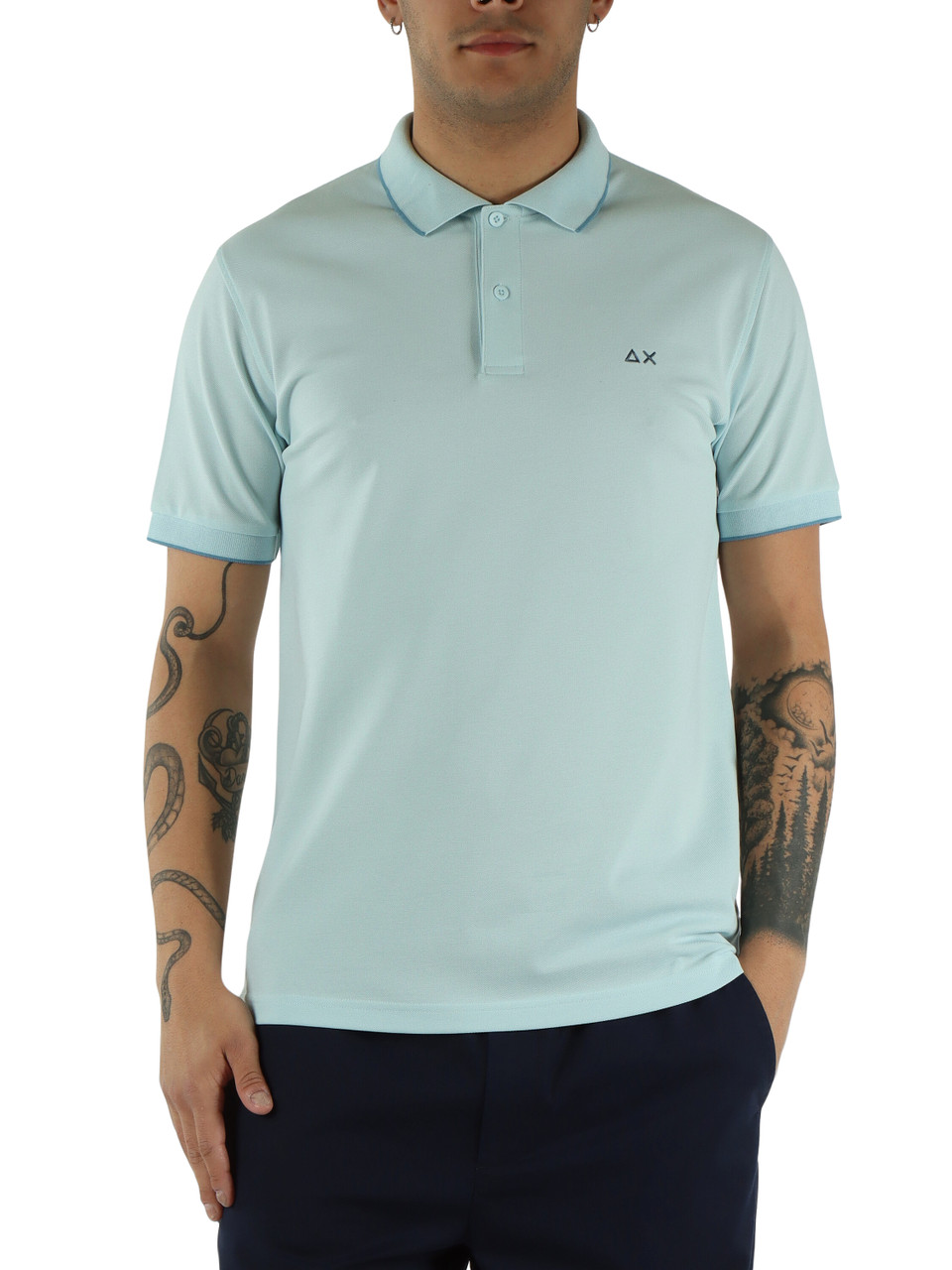 CELESTE | Polo in cotone piquet con dettagli a contrasto