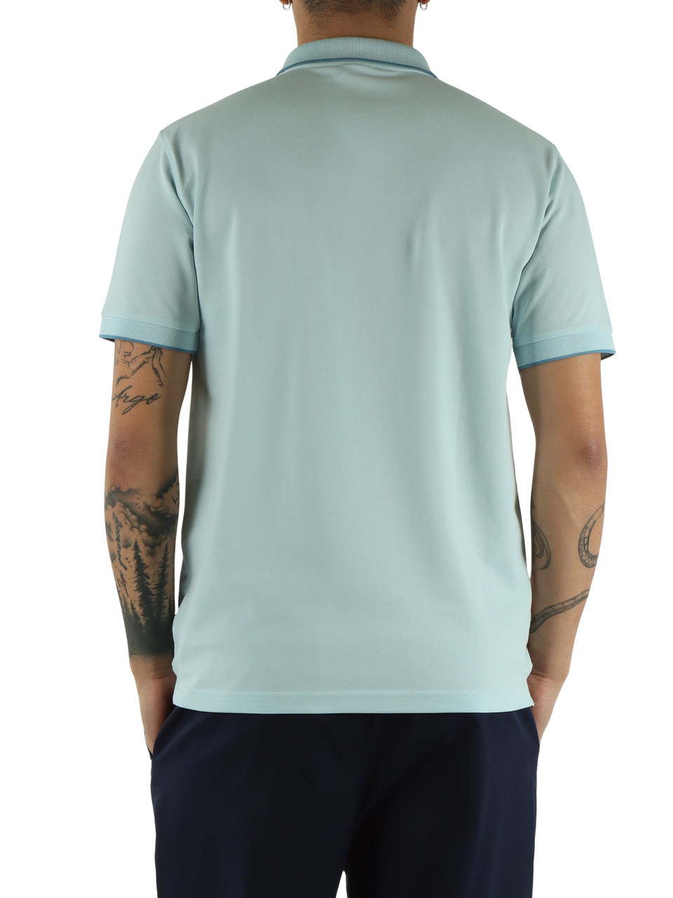 HIMMELBLAU | Polo aus Baumwoll-Piqué mit kontrastierenden Details