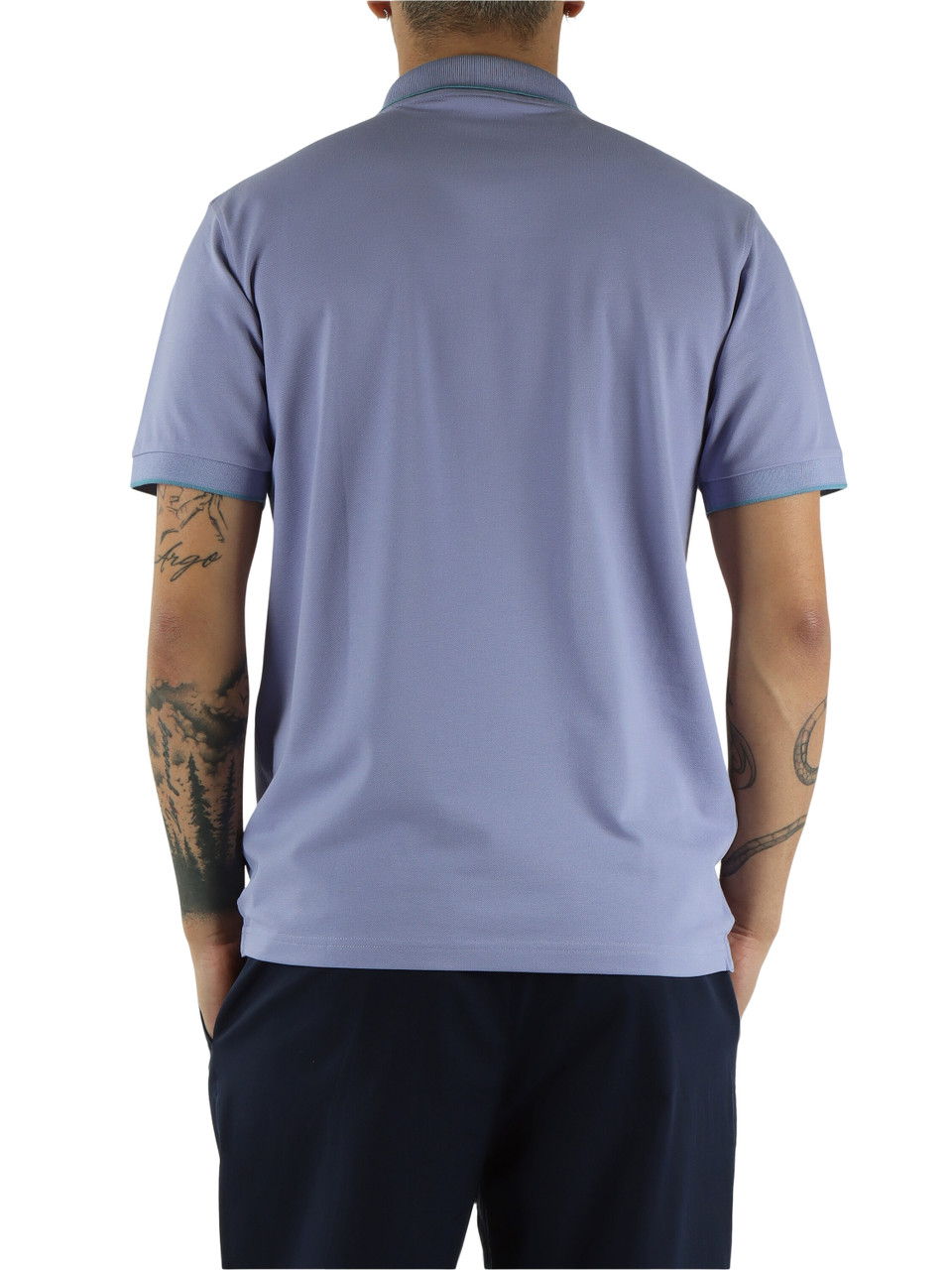 HELLVIOLETT | Polo aus Baumwoll-Piqué mit kontrastierenden Details