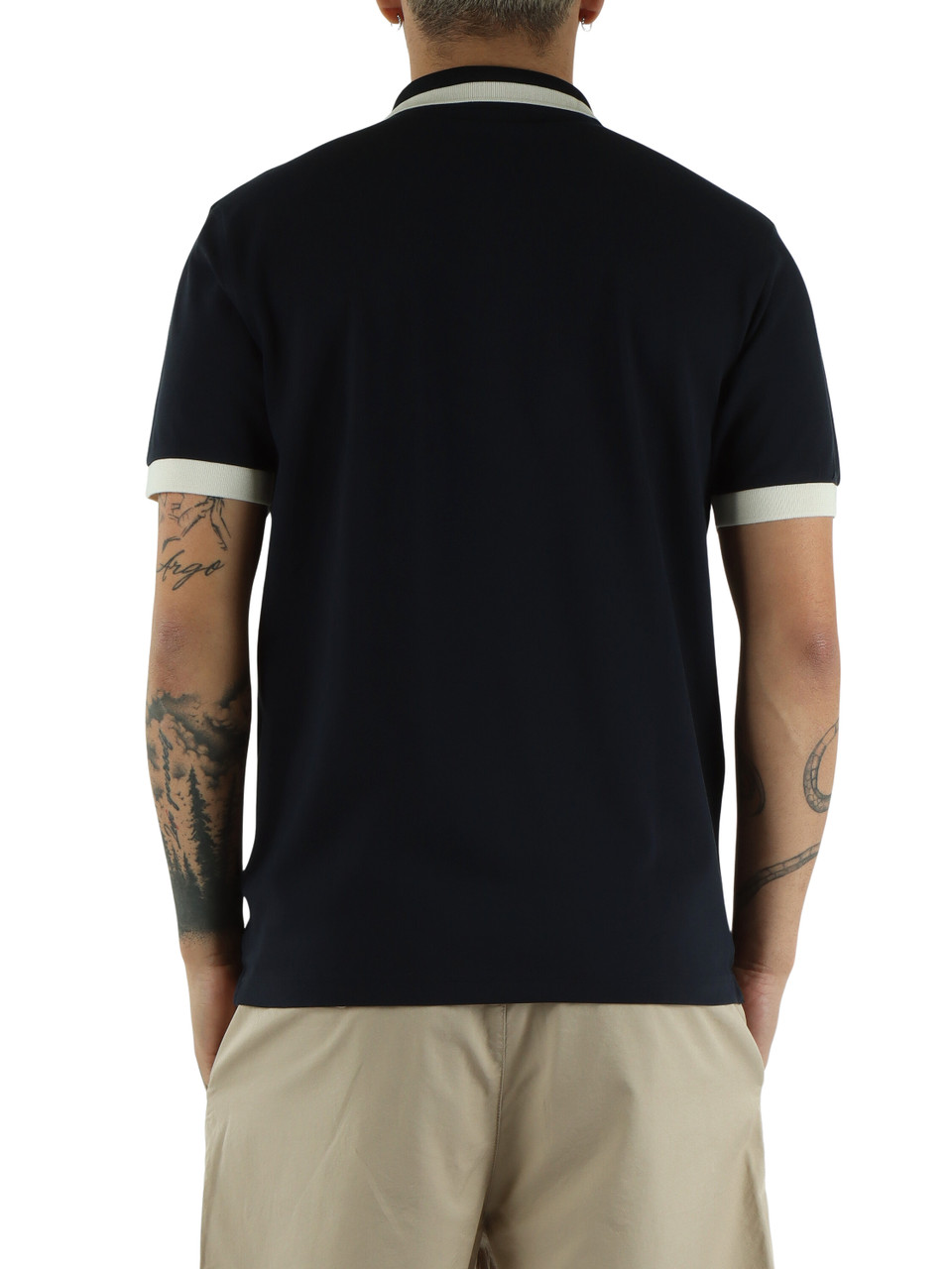 Dunkelblau | Polo aus Baumwoll-Piqué mit kontrastierenden Details