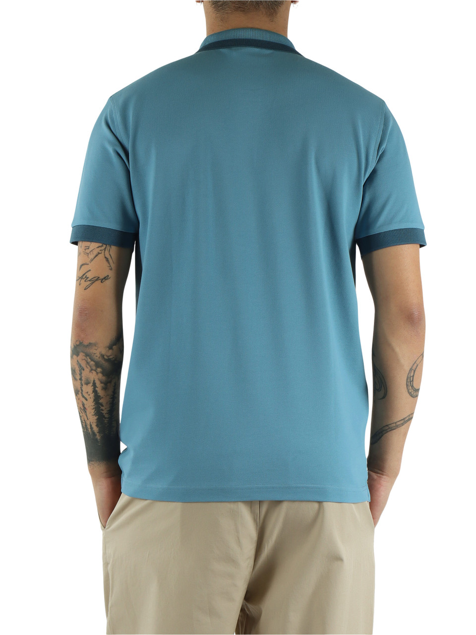 AZURBLAU | Polo aus Baumwoll-Piqué mit kontrastierenden Details