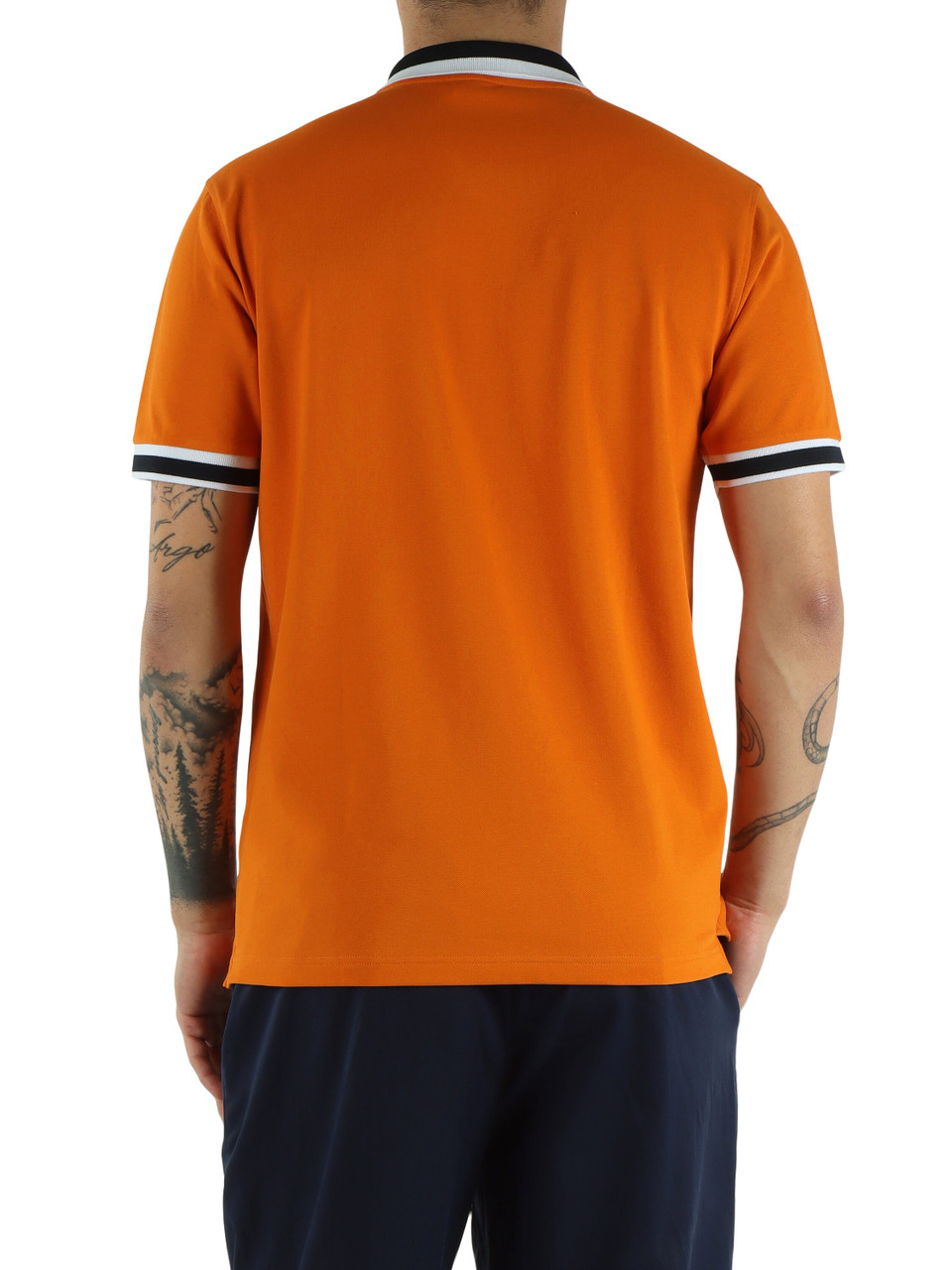 ARANCIONE | Polo in cotone piquet con inserti a contrasto