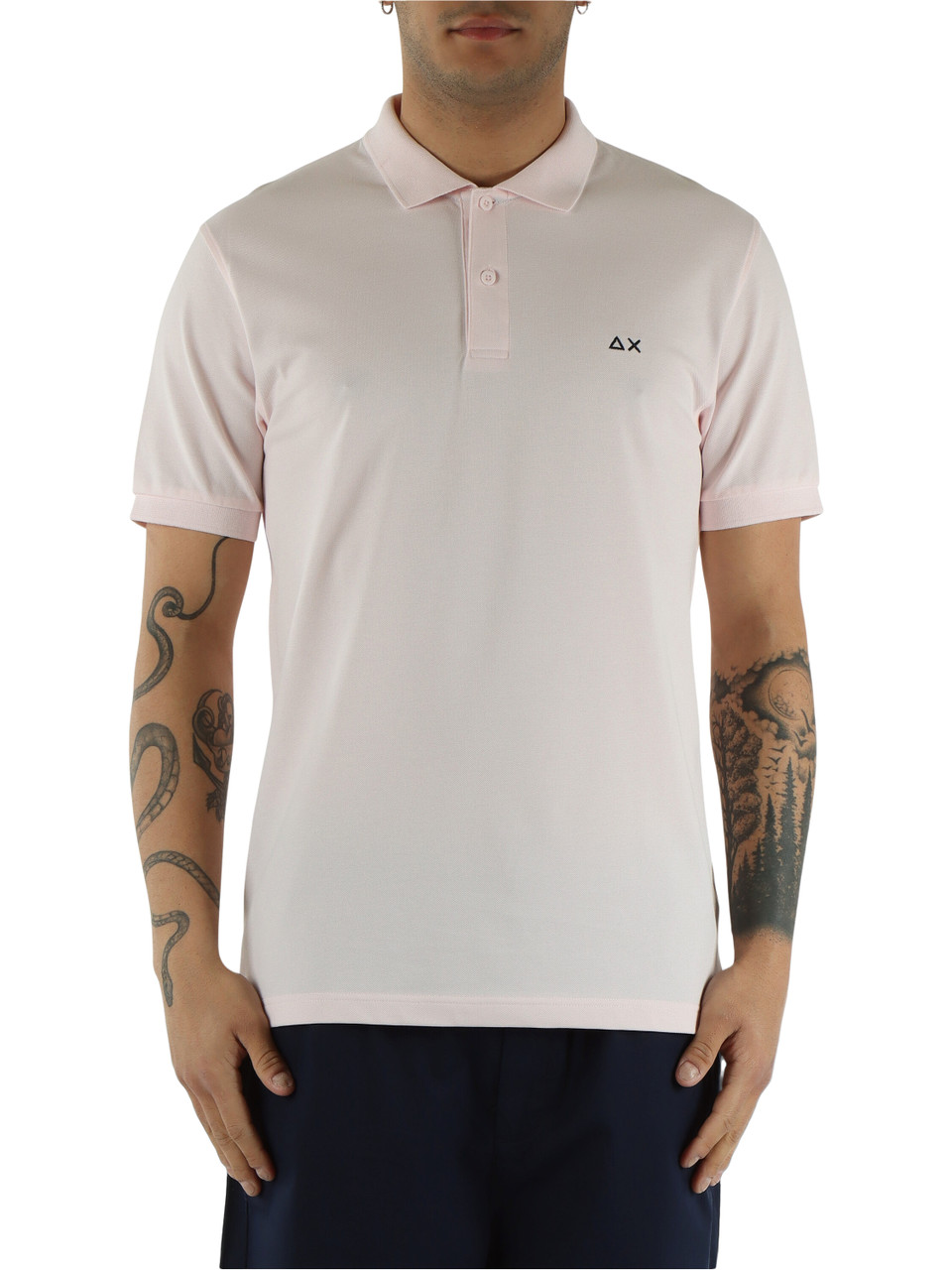 Hellrosa | Polo aus Stretch-Baumwollpiqué
