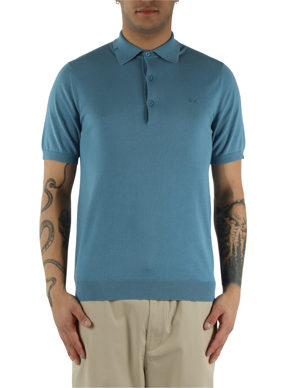 AZZURRO | Polo in maglina di cotone con ricamo logo