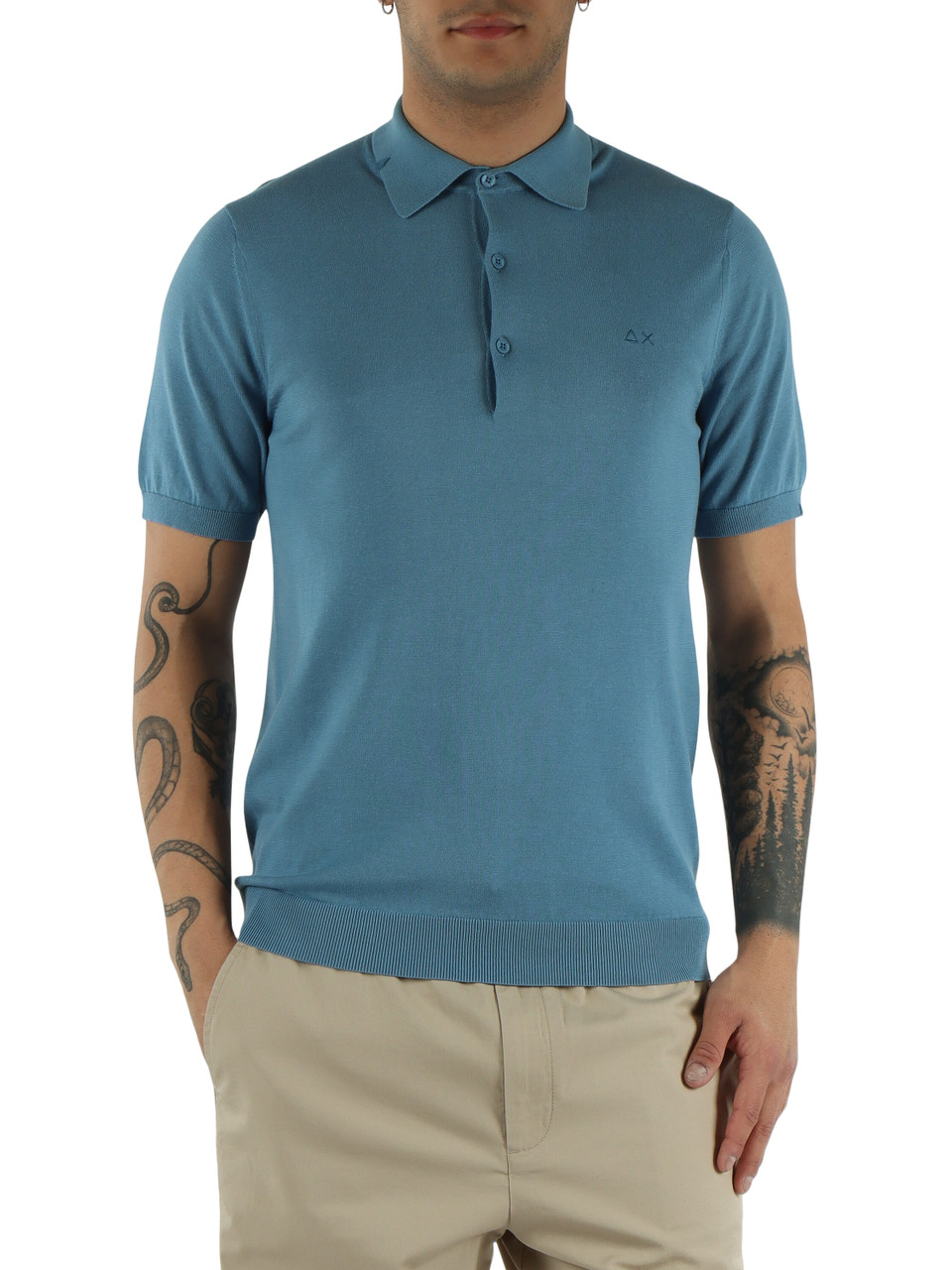 AZZURRO | Polo in maglina di cotone con ricamo logo