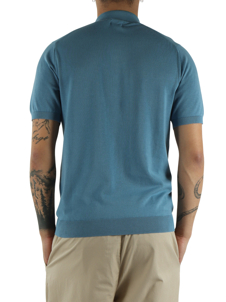 AZZURRO | Polo in maglina di cotone con ricamo logo