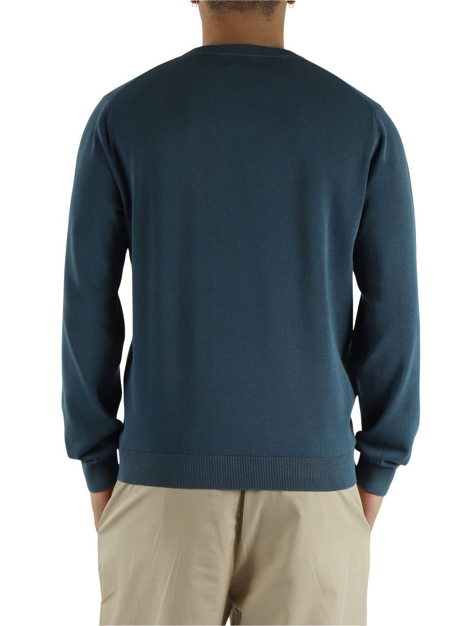 BLU CHIARO | Maglia girocollo in cotone High Twist