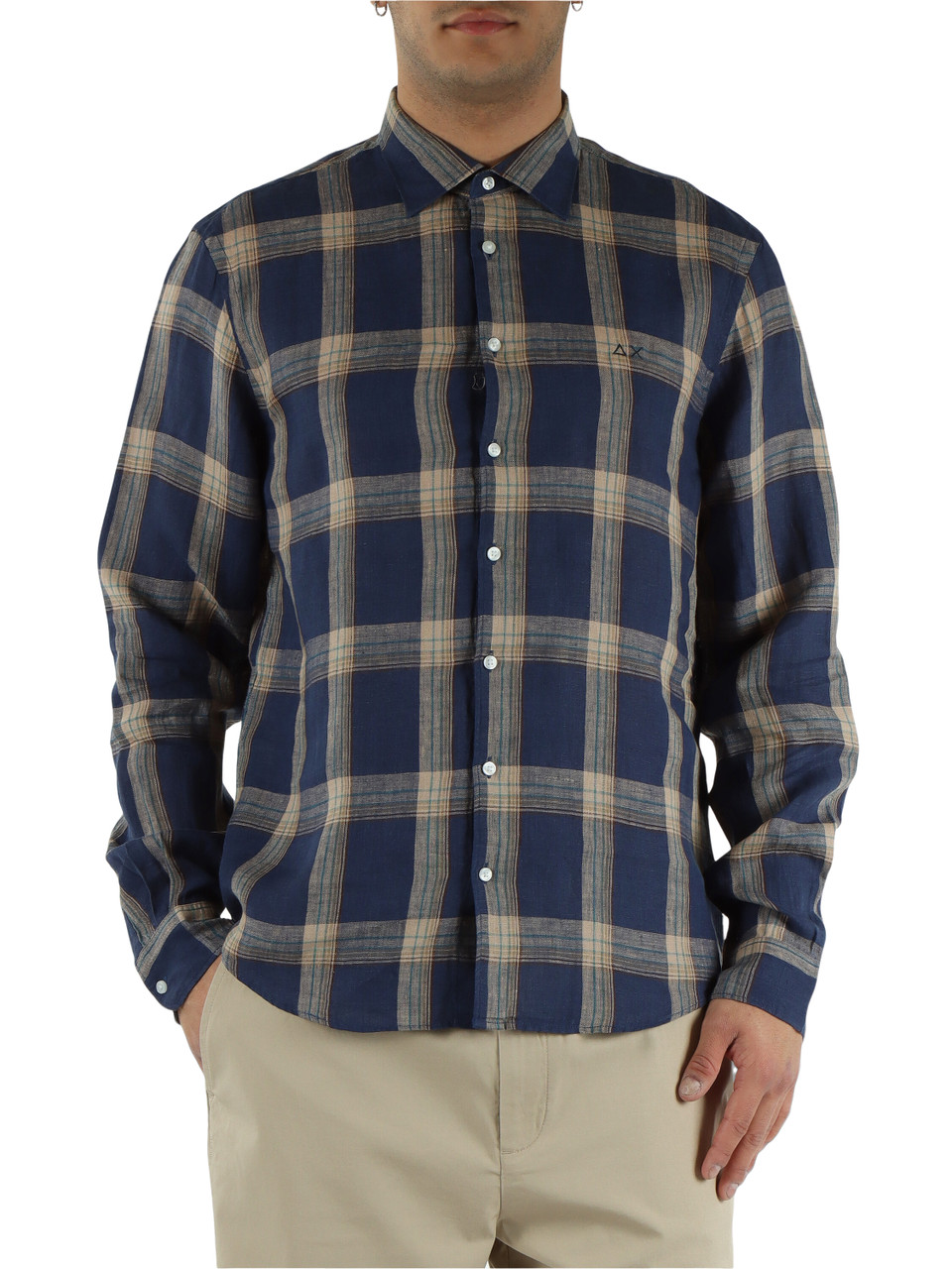 BLU | Camicia a quadri in lino