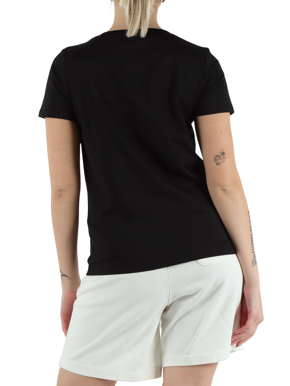 NERO | T-shirt collo a V in cotone mercerizzato