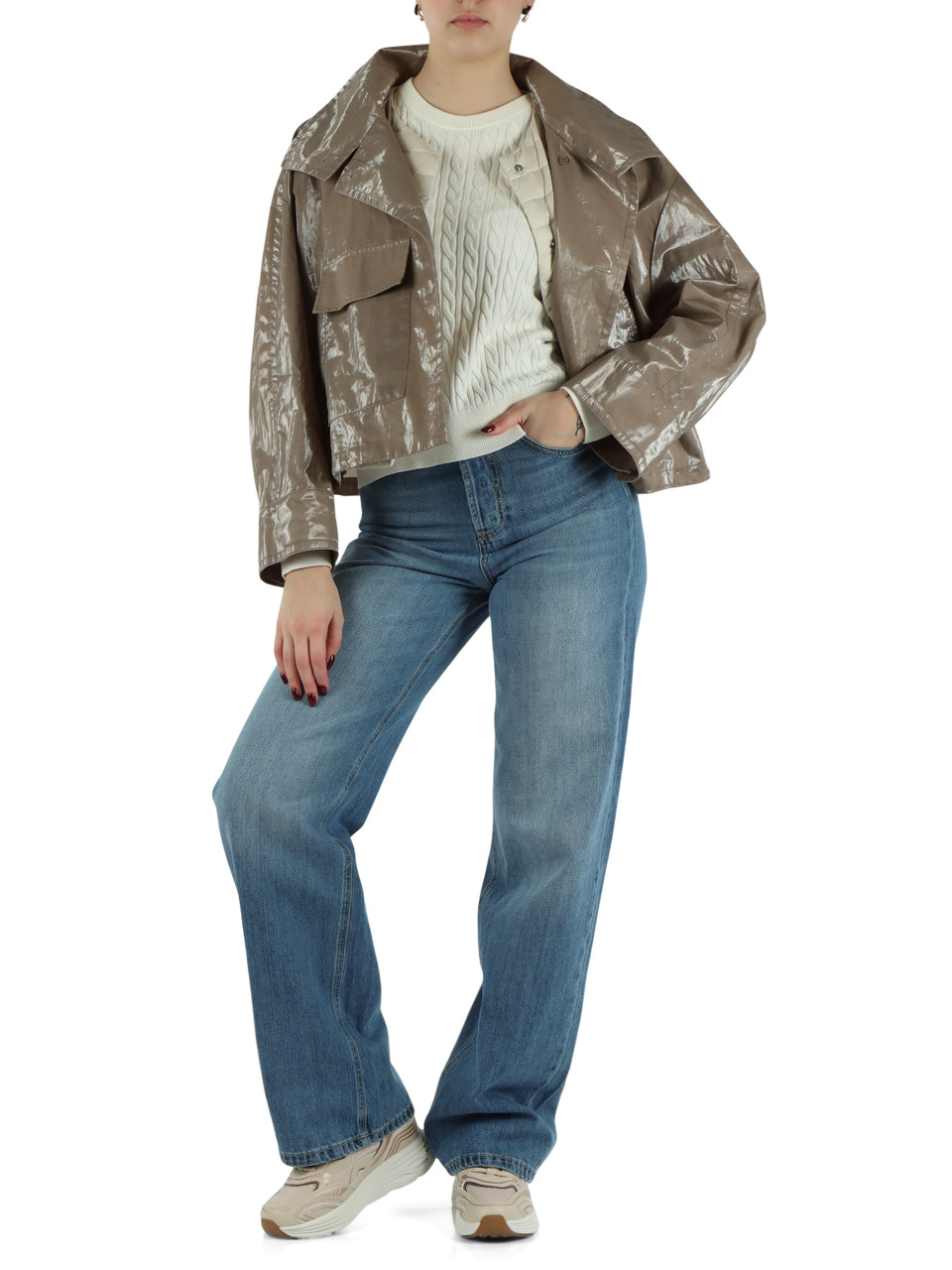 PANNA | Maglia girocollo in cotone a trecce