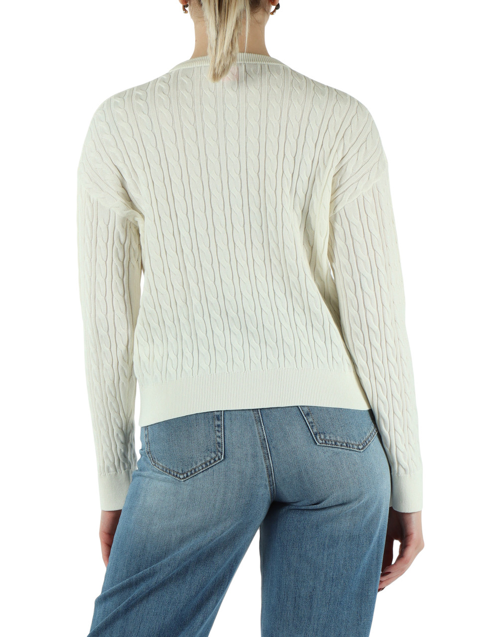 PANNA | Maglia girocollo in cotone a trecce