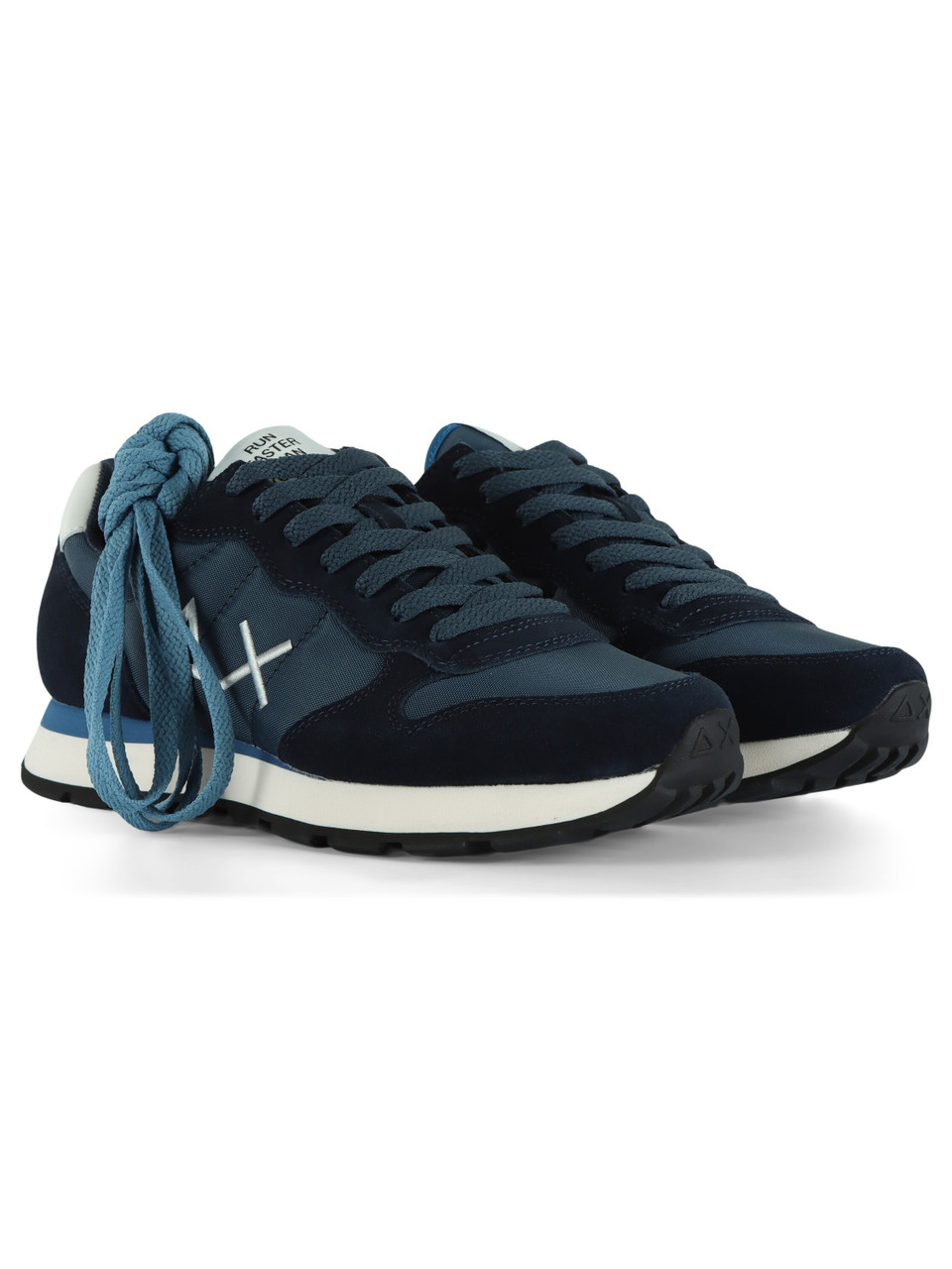 BLU SCURO | Sneakers in pelle e tessuto TOM SOLID