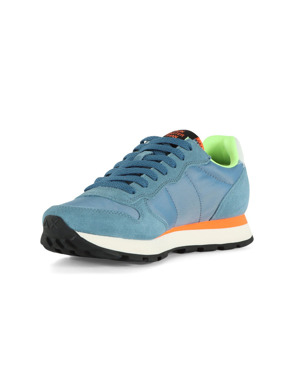 AZZURRO | Sneakers in pelle e tessuto TOM FLUO