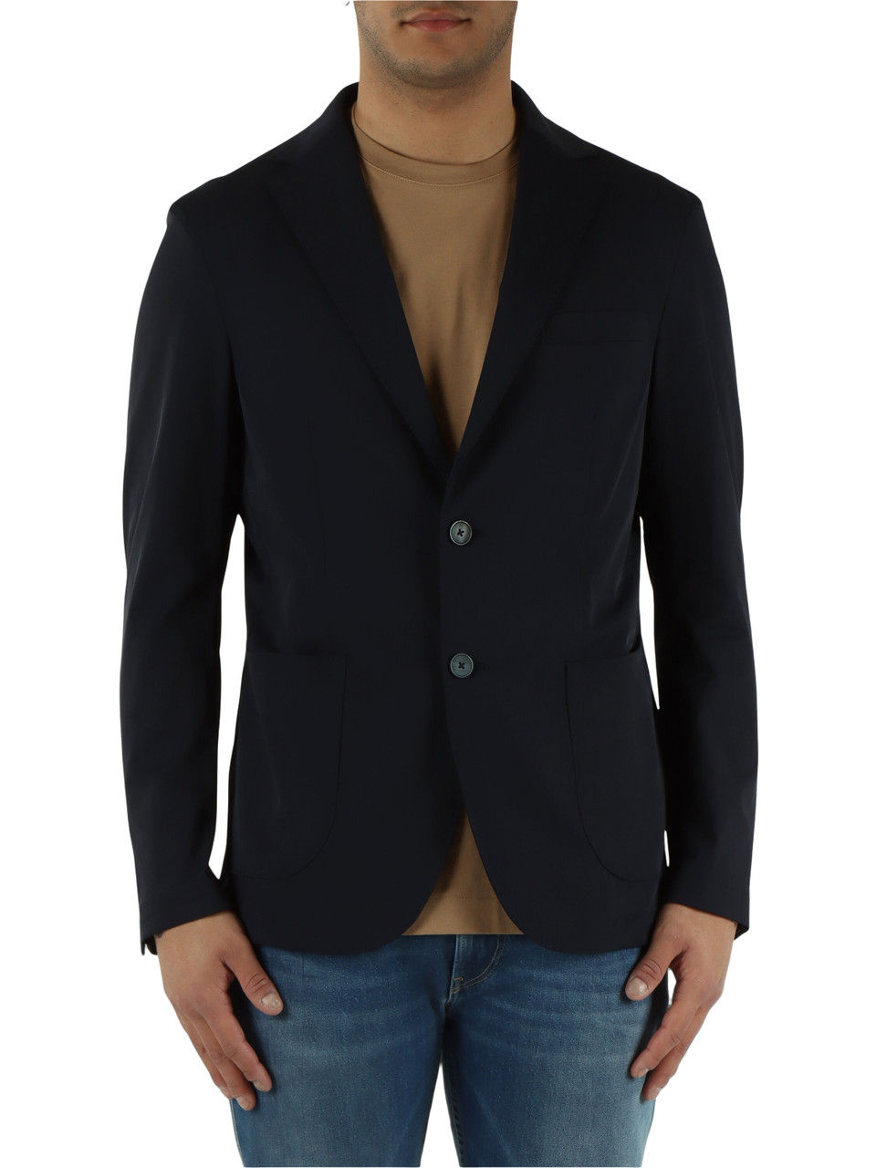 BLU SCURO | Giacca Second Skin in tessuto stretch