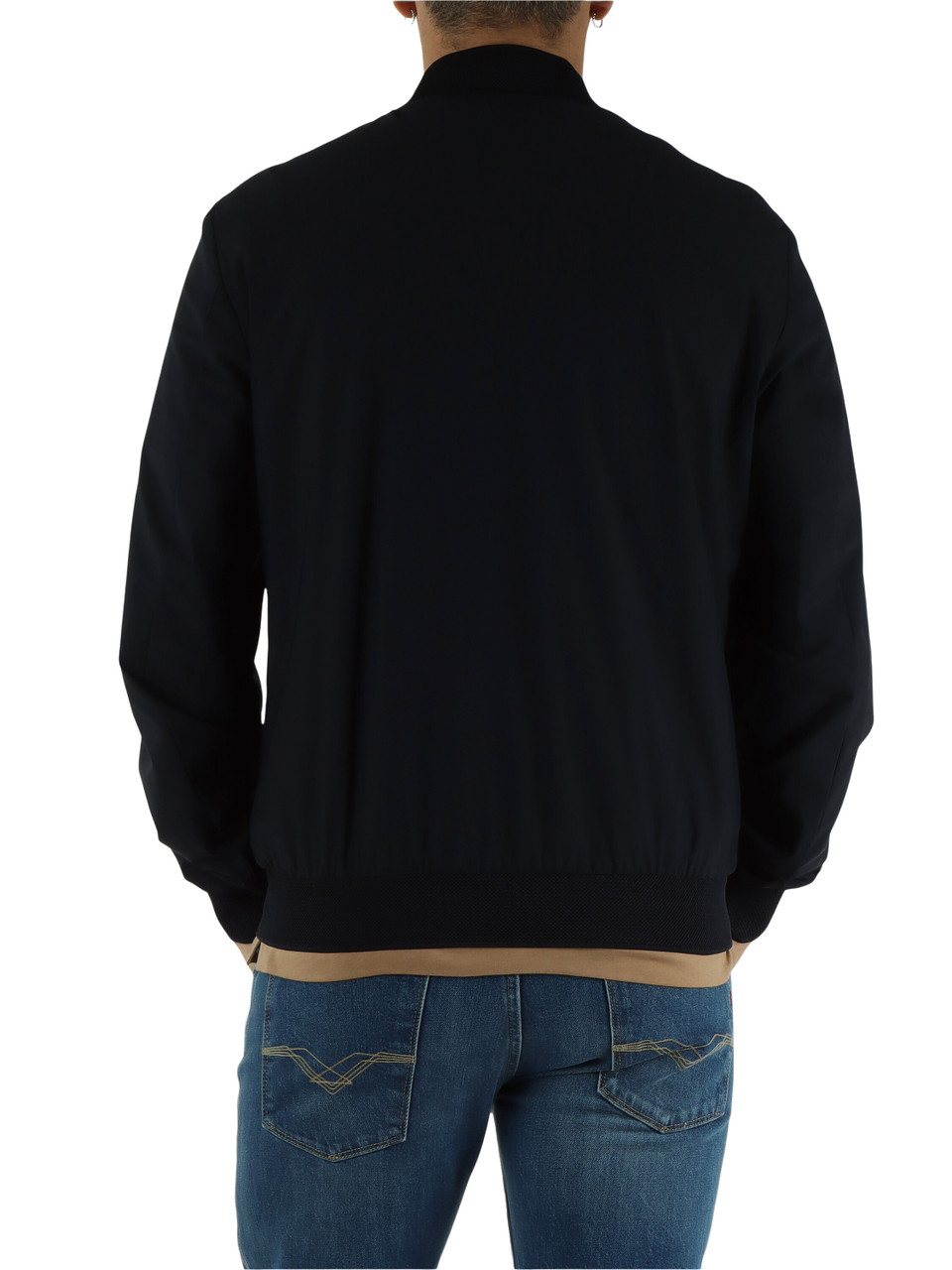 Dunkelblau | Bomberjacke Second Skin aus Stretchgewebe