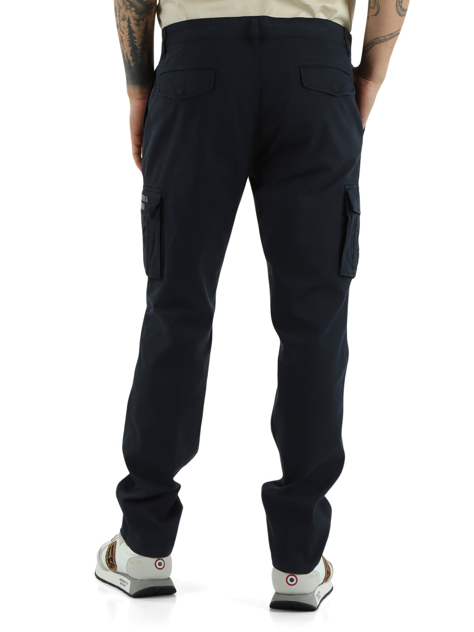 BLU SCURO | Pantalone cargo in cotone stretch