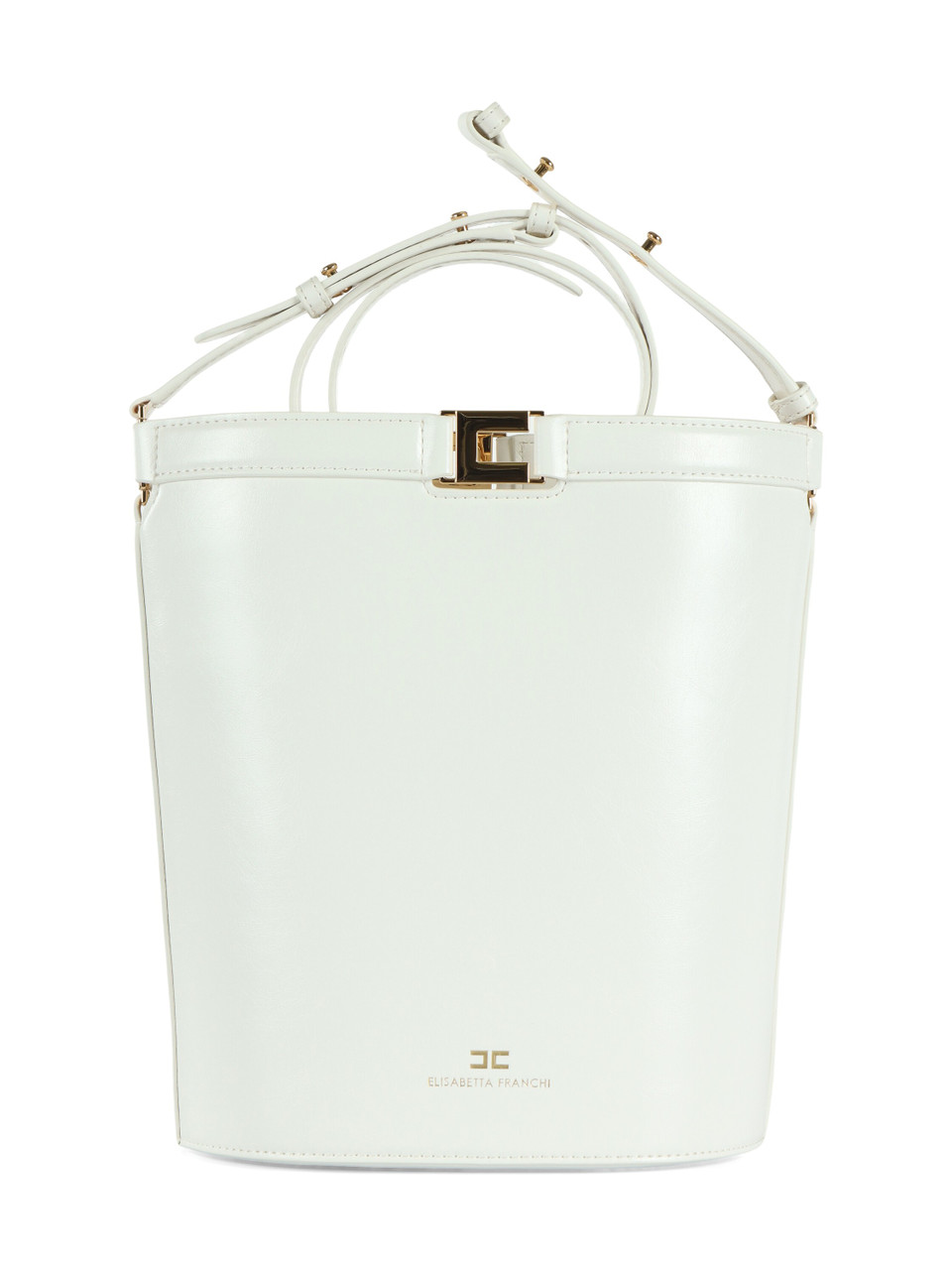 BIANCO | Borsa a secchiello effetto naplak