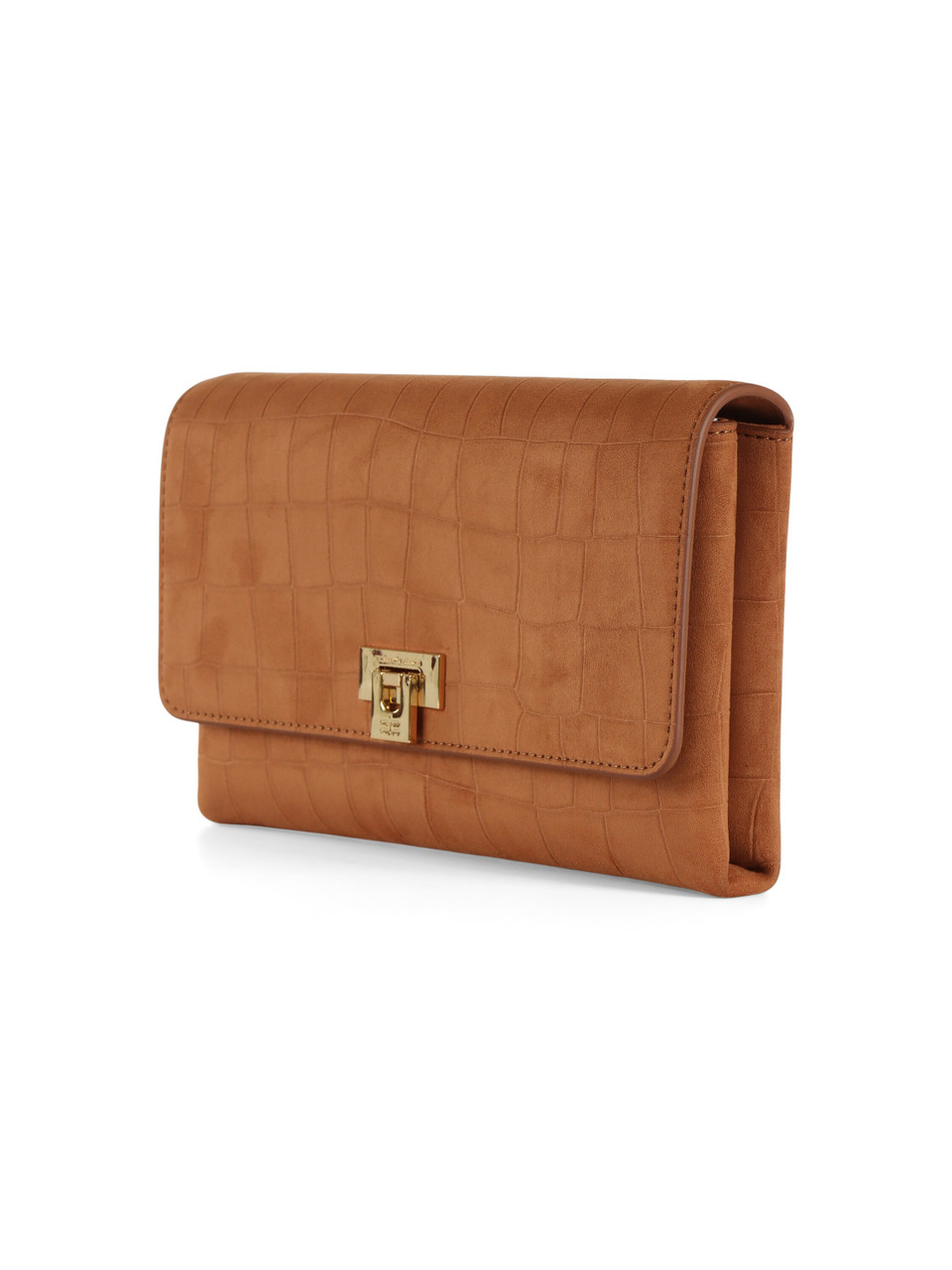 CUOIO | Pochette in ecosuede stampa cocco