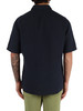 BLU SCURO | Camicia manica corta regular fit in lino