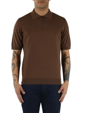 MARRONE | Polo in maglina di cotone